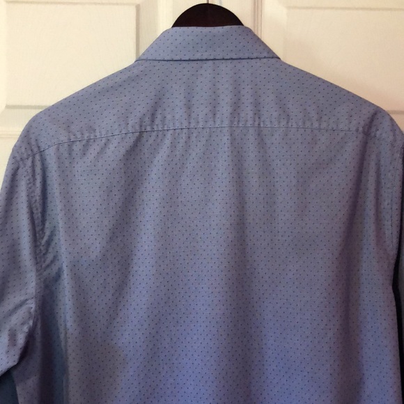 Flag & Anthem Blue Patterned Button Down Shirt Mens Large L - Picture 9 of 13